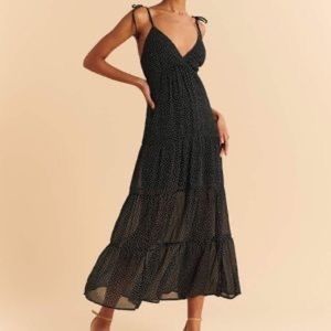 Abercrombie & Fitch - Love-Struck Maxi Dress (Black Dot)